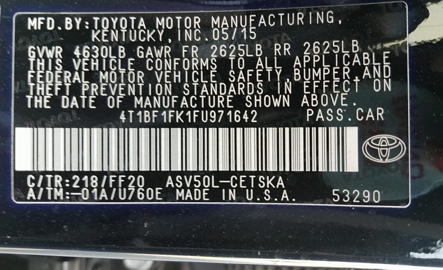 2015 Toyota CAMRY 4C SE